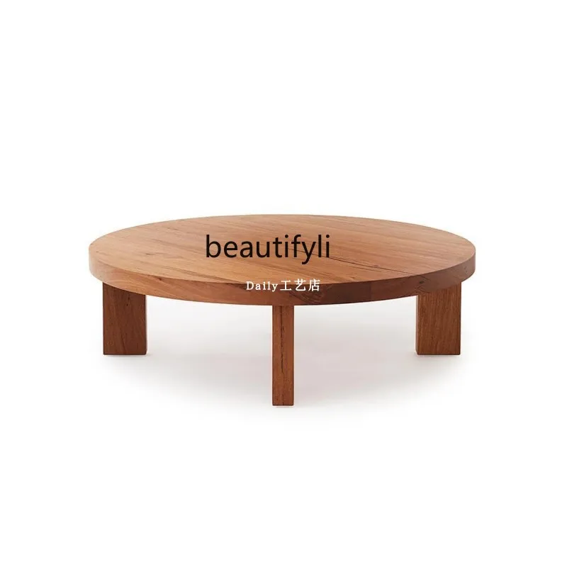 Japanese Style Nordic Simple Solid Wood Coffee Table Small Apartment Living Room Home Silent Tea Table round