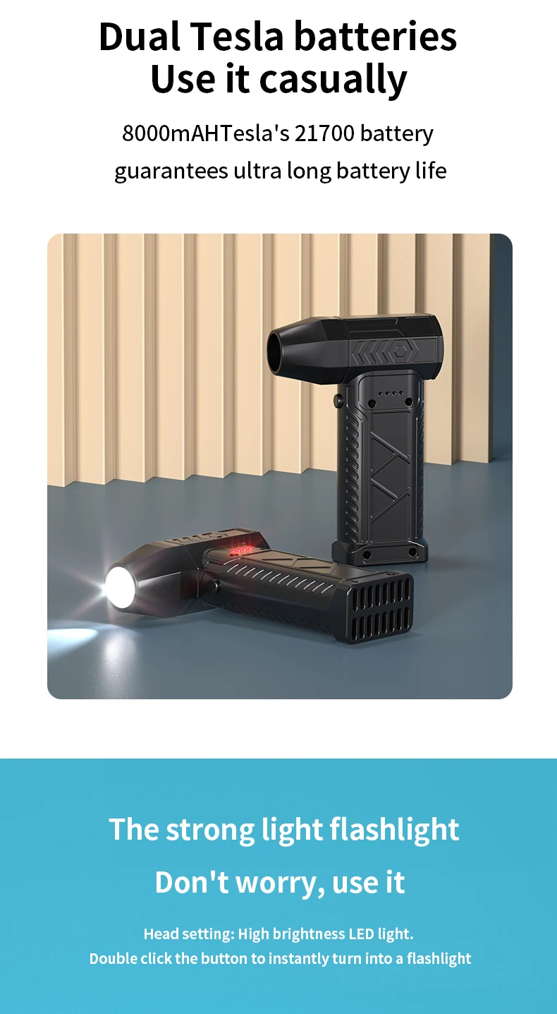 جديد 150000 RPM مروحة توربو صغيرة نفاثة منفضة هواء كهربائية قابلة للتعديل سرعة الرياح توربو منفاخ عنيف قابل لإعادة الشحن وتنظيف السيارة الخفيفة #6