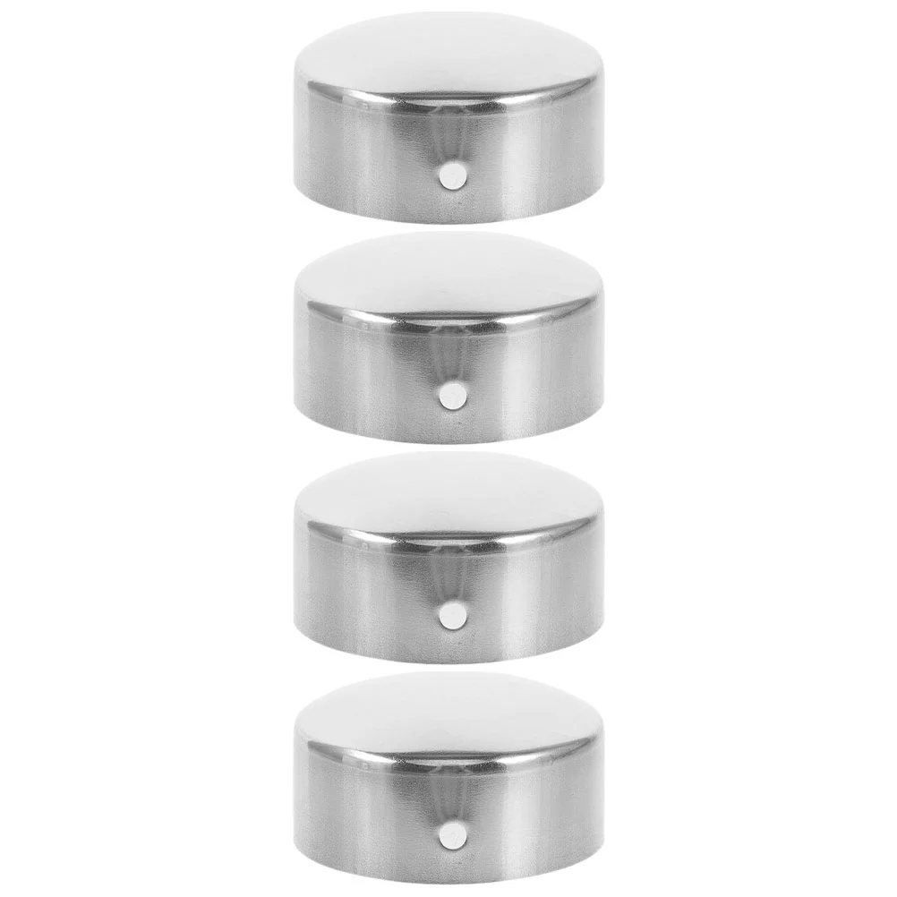 

4 Pcs Handrail Tube Accessories Stair Railing End Caps for Indoor Stairs Deck Column Stainless Steel Plugs