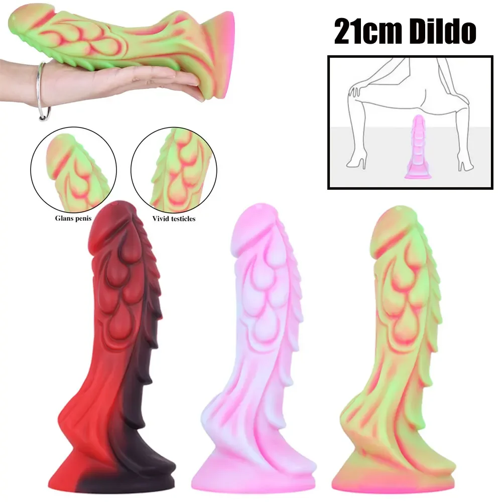 Colourful Alien Dildo Sexy Art Realistic Bad Dragon Penis Strong Suction Cup Monster Dildo Anal Sex Toys for Woman and Couples