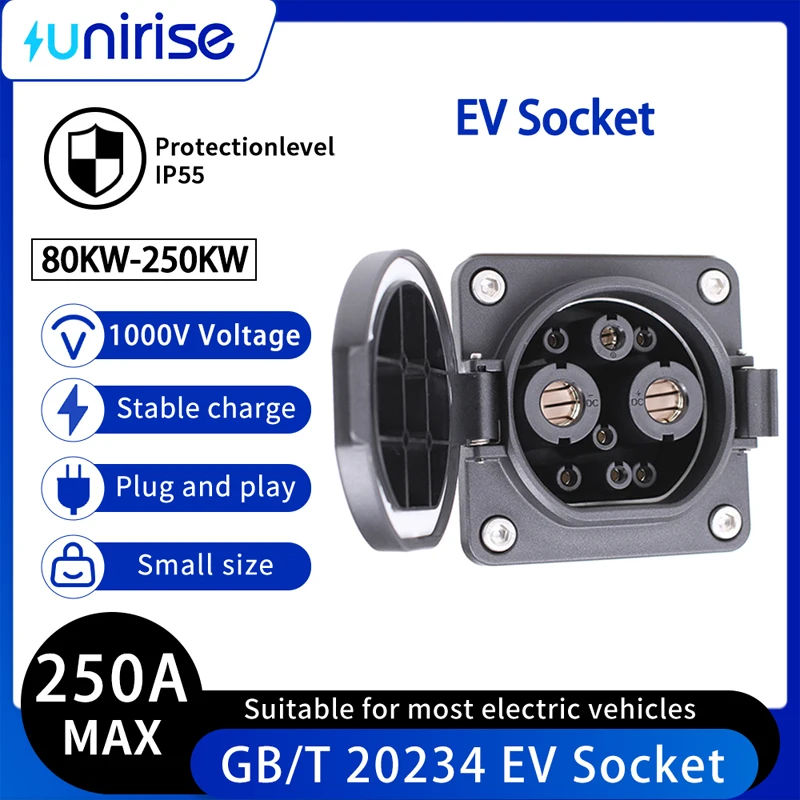 

GBT Fast Charging Socket EV Connector 80A 150A 200A 250A For China Car GB/T Side Port Socket