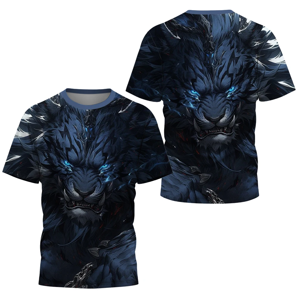 New Summer Short Sleeve 3d Animal Tiger Print Men's T Shirt Fashion Casual Trend Personalised Printed Short Sleeve T Shirt Hip