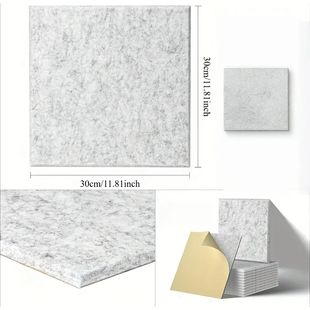 Soundproof Wall Panels Self-Adhesive Acoustic Foam Tiles, Background Noise Reduction for Home Theater, Office