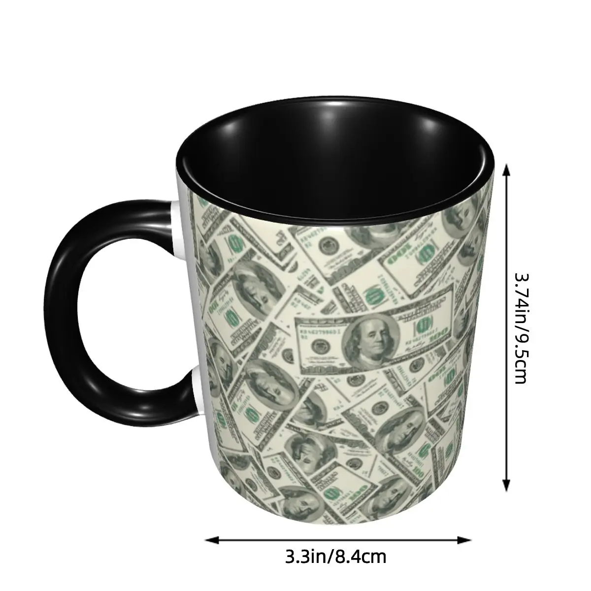 Custom Money Dollars Bitcoin Digital Currency Coffee Mug DIY Virtual Printing Ceramic Milk Tea Cups