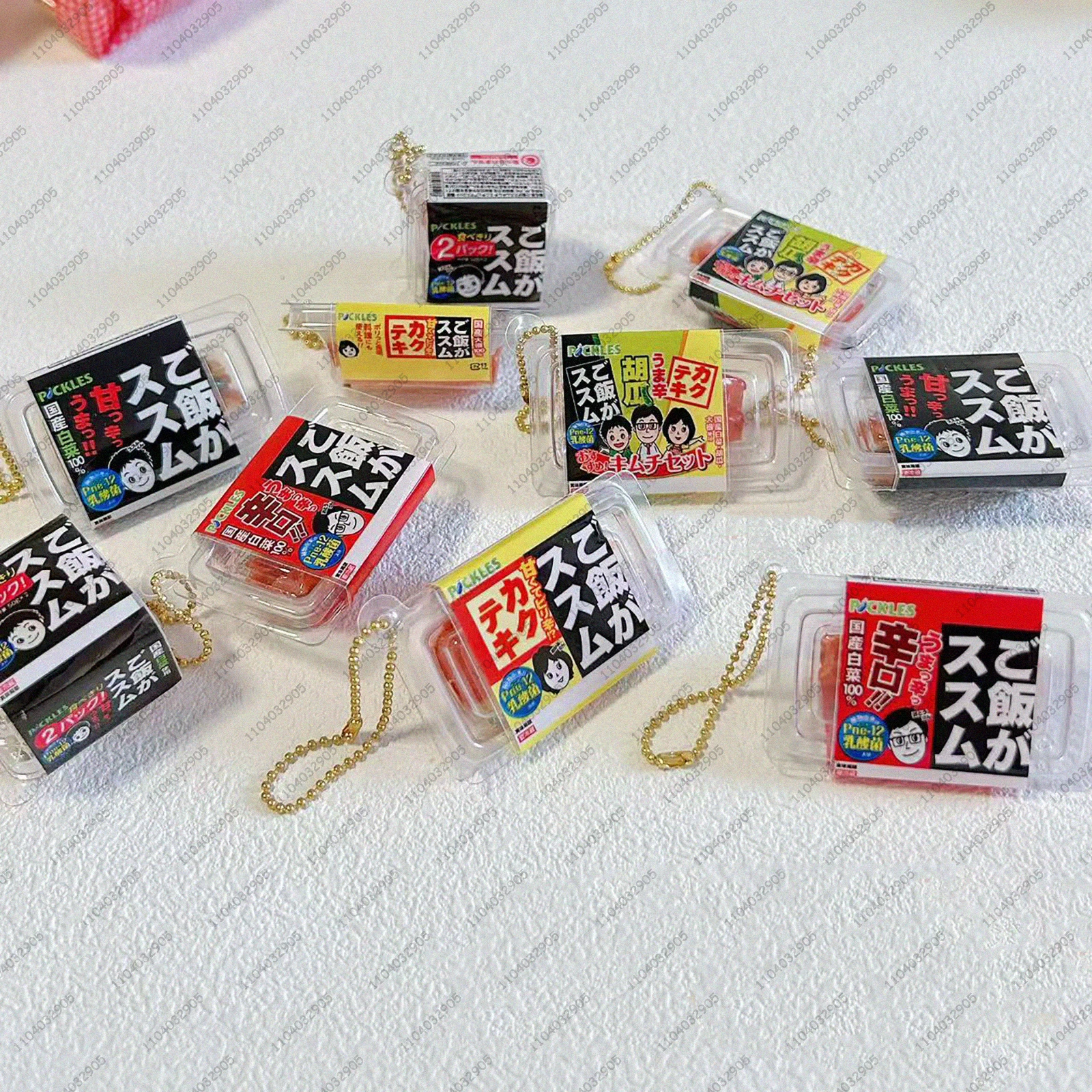 Japanese Gashapon Capsule Toys Fried Dumplings Kimchi Ramen Tteokbokki & Tofu Miniature Food Toy Keychain Bag Charm Dollhouse