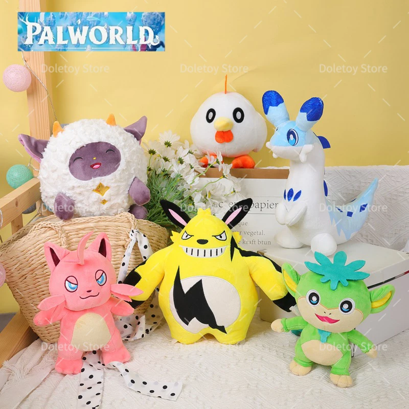 Palworld Stuffed Animal Brinquedos Infantis, Kawaii Elphidran, Depresso, Cattiva, Relaxaurus, Decoração do Quarto, Presentes de Aniversário, Novo