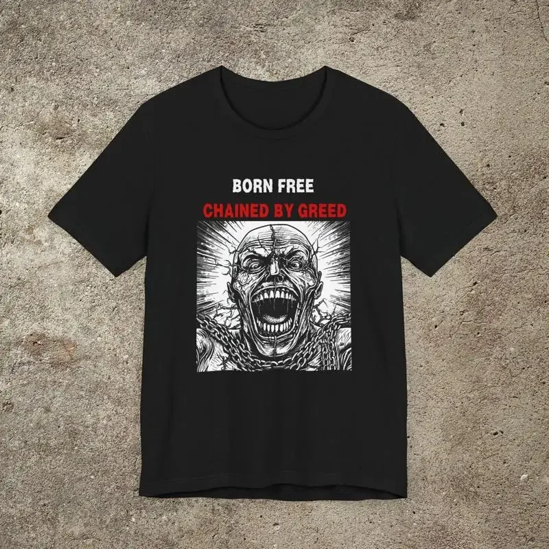Chained By Greed Top ActivisT T Shirt Radical Print