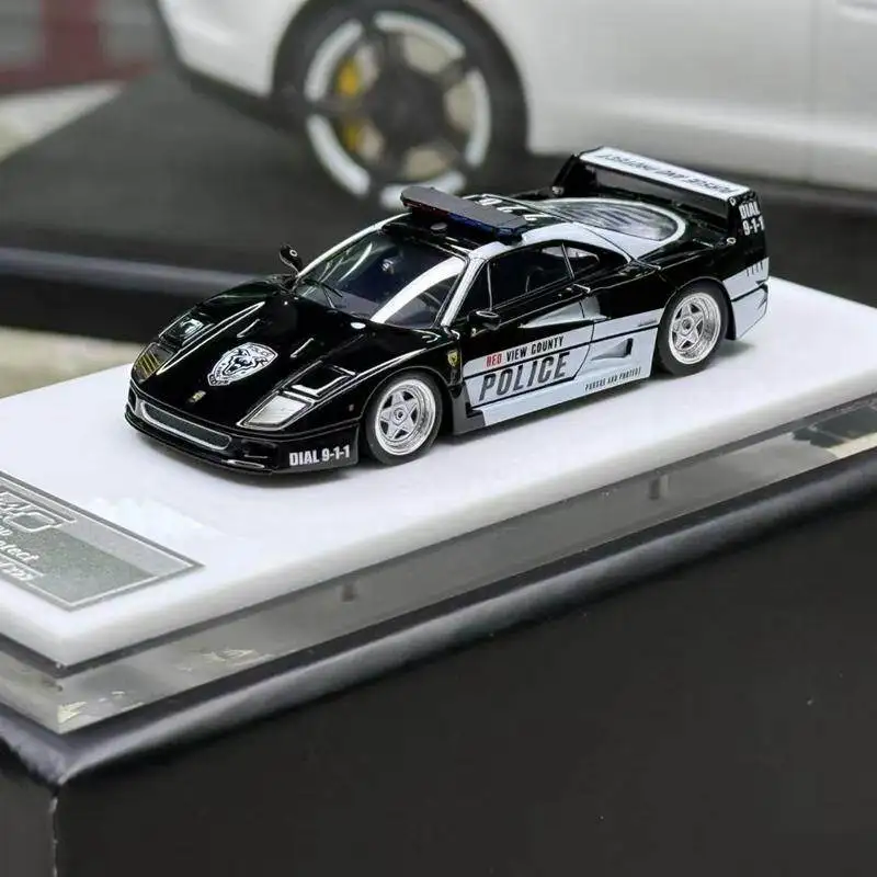 

MY64 1:64 resin F40 police car realistic car model, automobile toy, adult collection item, boys' gift, car toy