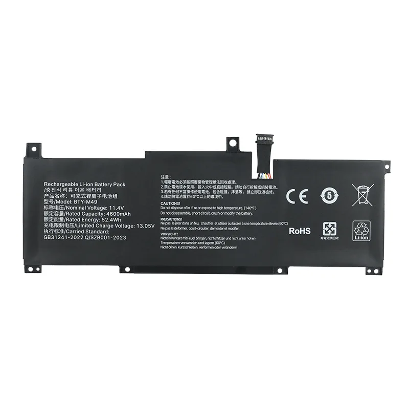 High Quality New BTY-M49 Laptop Battery 11.4V 4600mAh For MSI Prestige 14 A10SC Prestige 14 Hands-On A10M