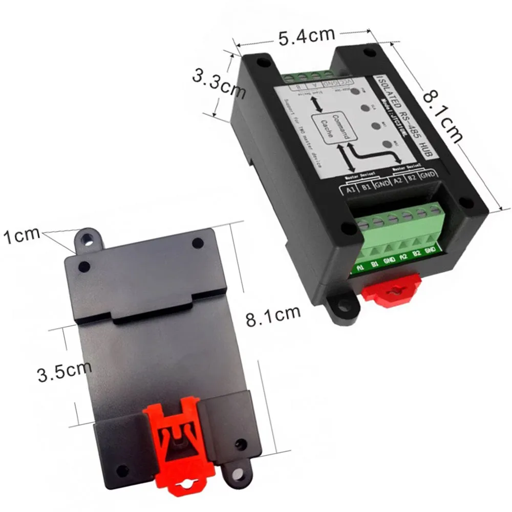 

Промышленный изолированный хаб RS485 Dual Master, 2 входа/1 выход, изоляция 1500В, 600Вт, защита от перенапряжения, 115200 бит/с, буфер, мультихост, Modbus, LED-индикатор