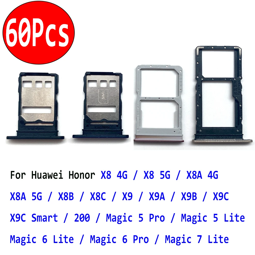 

60 шт., лоток для слота для SIM-карты, ремонтная часть для Huawei Honor X8 X8A 4G 5G X8B X8C X9 X9A X9B X9C Smart Magic 5 Pro 6 7 Lite