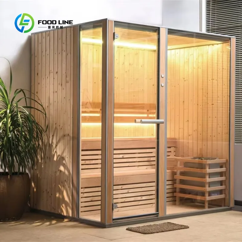 Customized Luxurious Modern Solid Wood Sauna Room Wet Steam Function Computer Control Panel for Spa Use for Multiple