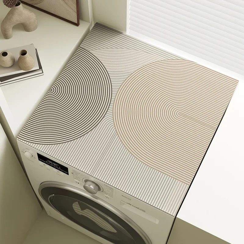 Japanese Style Diatom Mud Washing Machine Cover Absorbent Pad Leave-In Sun Protection Refrigerator Bedside Table Cover