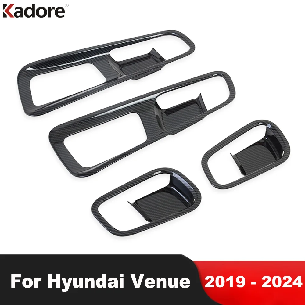 

Внутренняя внутренняя дверная ручка, накладка чаши для Hyundai Venue 2019 2020 2021 2022 2023 2024, аксессуары для интерьера из углеродного волокна