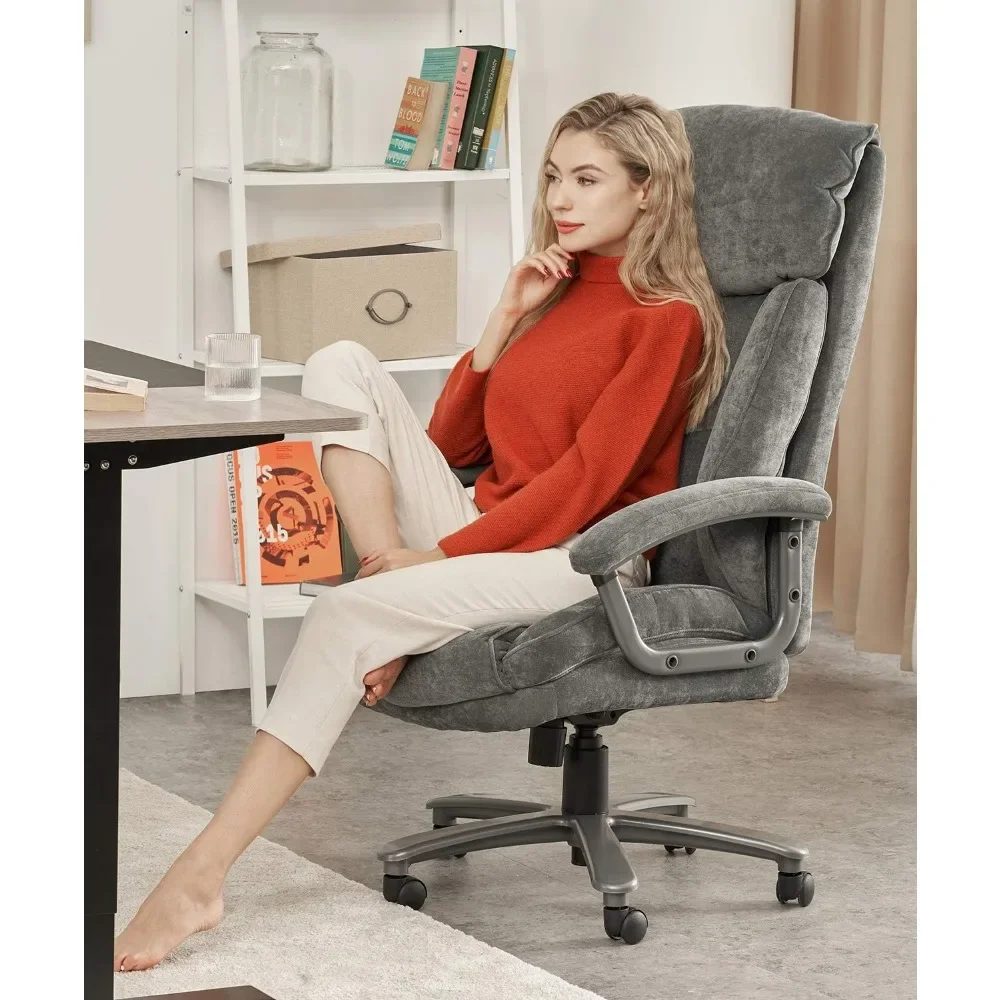 Ergonomic Big and Tall Executive Office Chair with Upholstered Swivel, lbs High Capacity, Adjustable Height