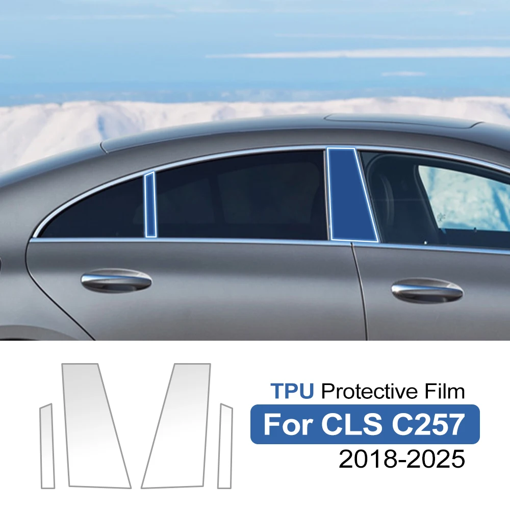 

For Mercedes Benz CLS C257 2018-2025 Pre-cut PPF Car B Pillar Protective TPU Film Anti-Scratch Sticker Clear Trim Cover Film