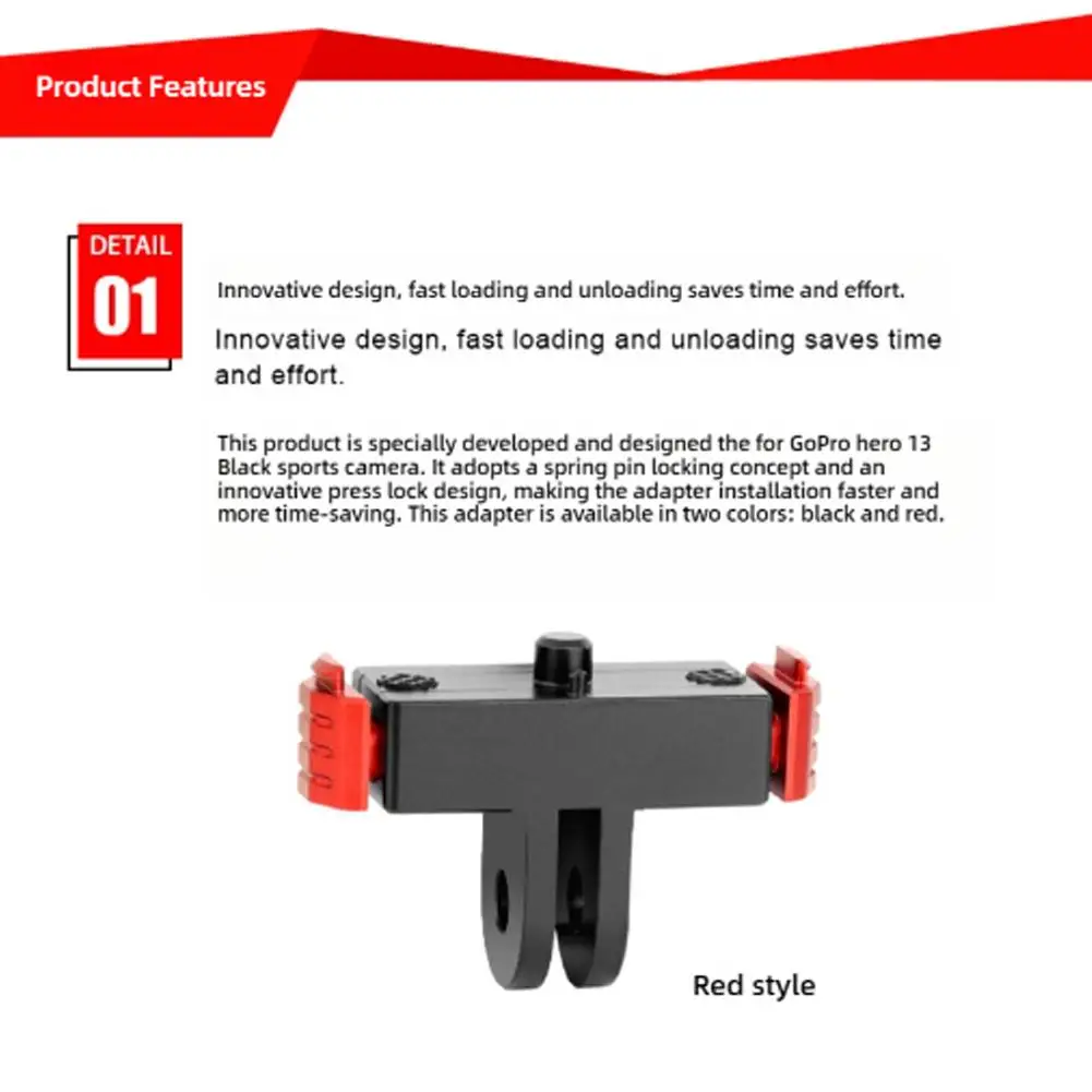 Base magnética de liberação rápida para gopro hero 13, adaptador de montagem de extensão, suporte de liga de alumínio para go pro hero 13, acessórios pretos