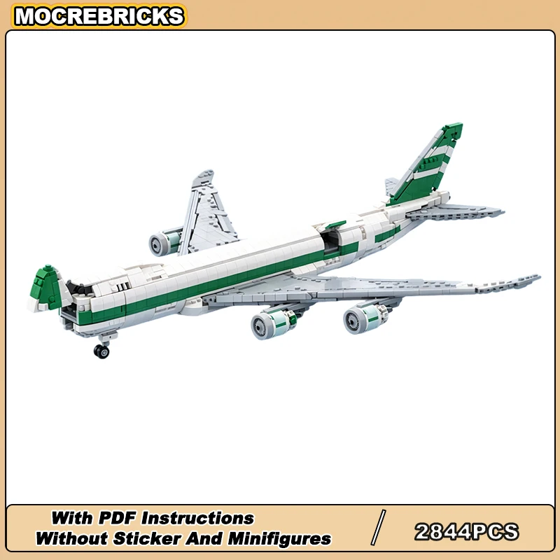 MOC Commercial Cargo Freight Jet Aircraft Building Blocks Celebration Livery Jumbo Airplane DIY Bricks Model Toy Gift