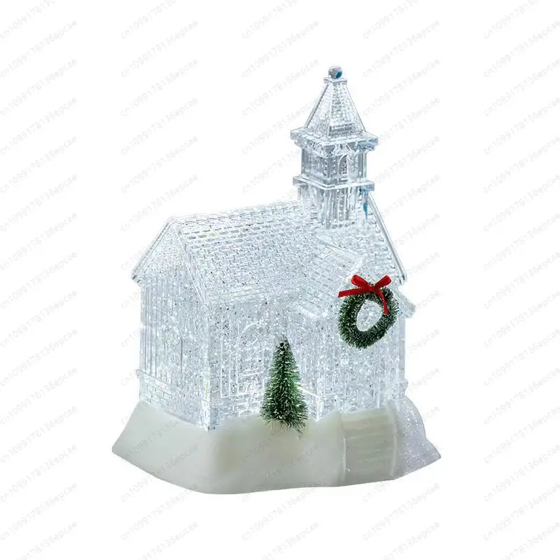 

Рождественский подарок, светящийся орнамент для дома из смолы, трансграничная музыкальная шкатулка из смолы, детская снежная музыкальная шкатулка