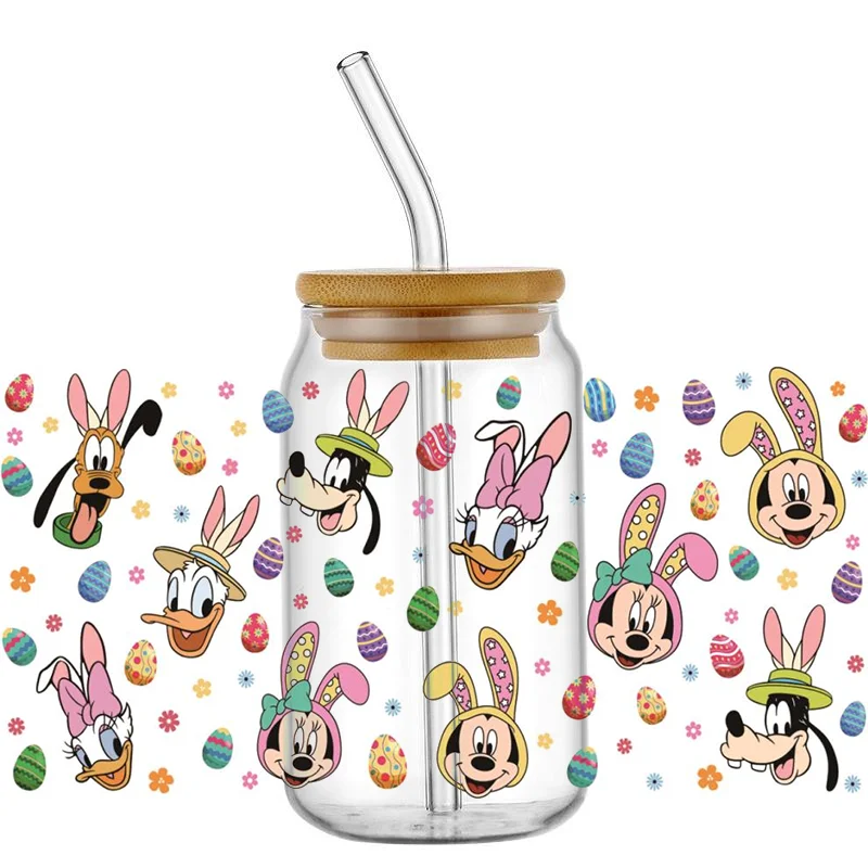 Celebrate the Easter Bunny UV DTF Sticker  Wrap Designs Transfer Paper For 16oz Glass Mugs Coffee Cups Tumblers Sticker