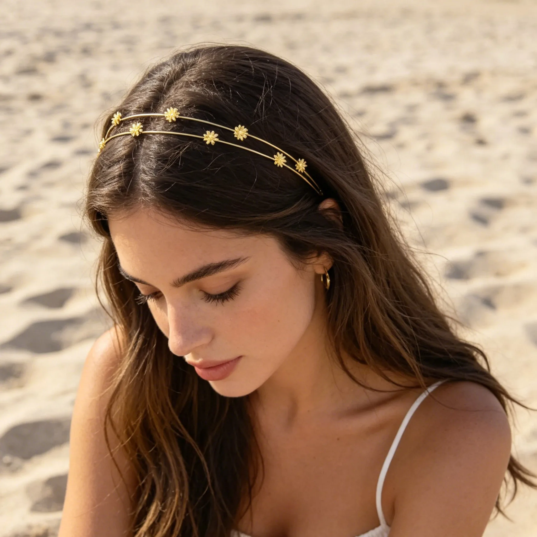 AWAYTR Simple Gold Metal Hairbands Elegant Headbands Fashion Women Crown Head Hoop Hair Styling Headwear Accessories