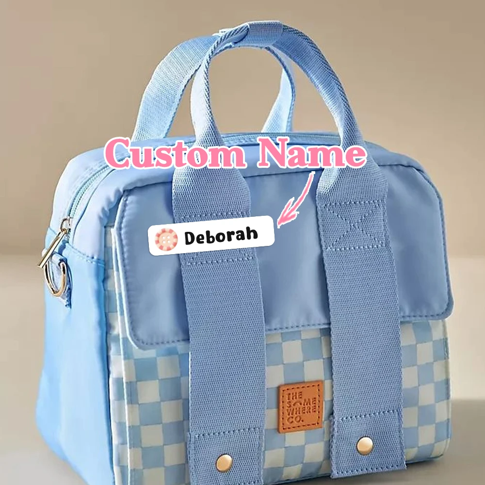 Custom Flower Name Sticker,Transparent Waterproof Stickers for Kids,diy Name Labels for School Bag Bottles Box Mug Uniform view 5