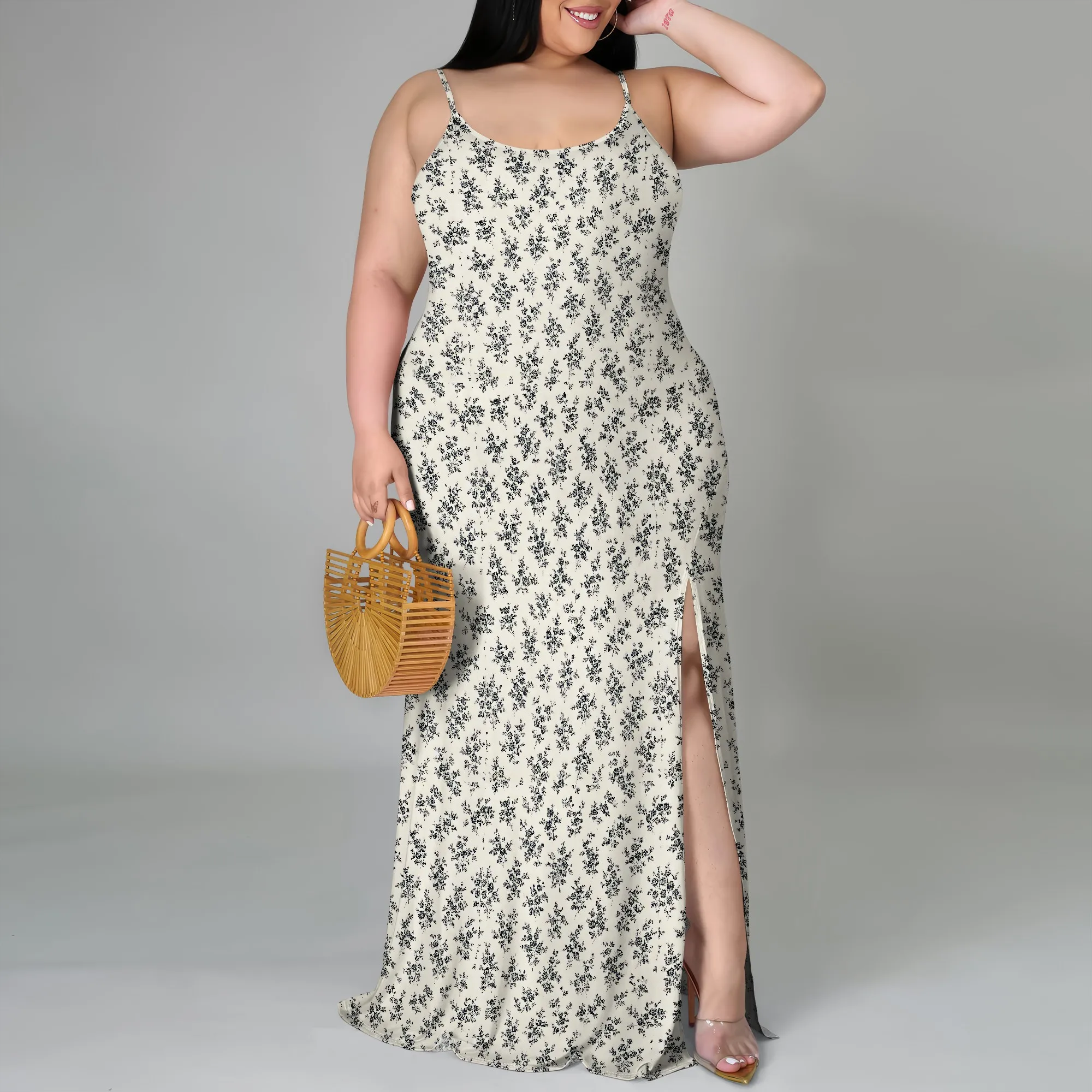 Women's Summer Plus Size Maxi Dress Long Dress Casual Boho Sleeveless Spaghetti Strap Beach Sun Dresses