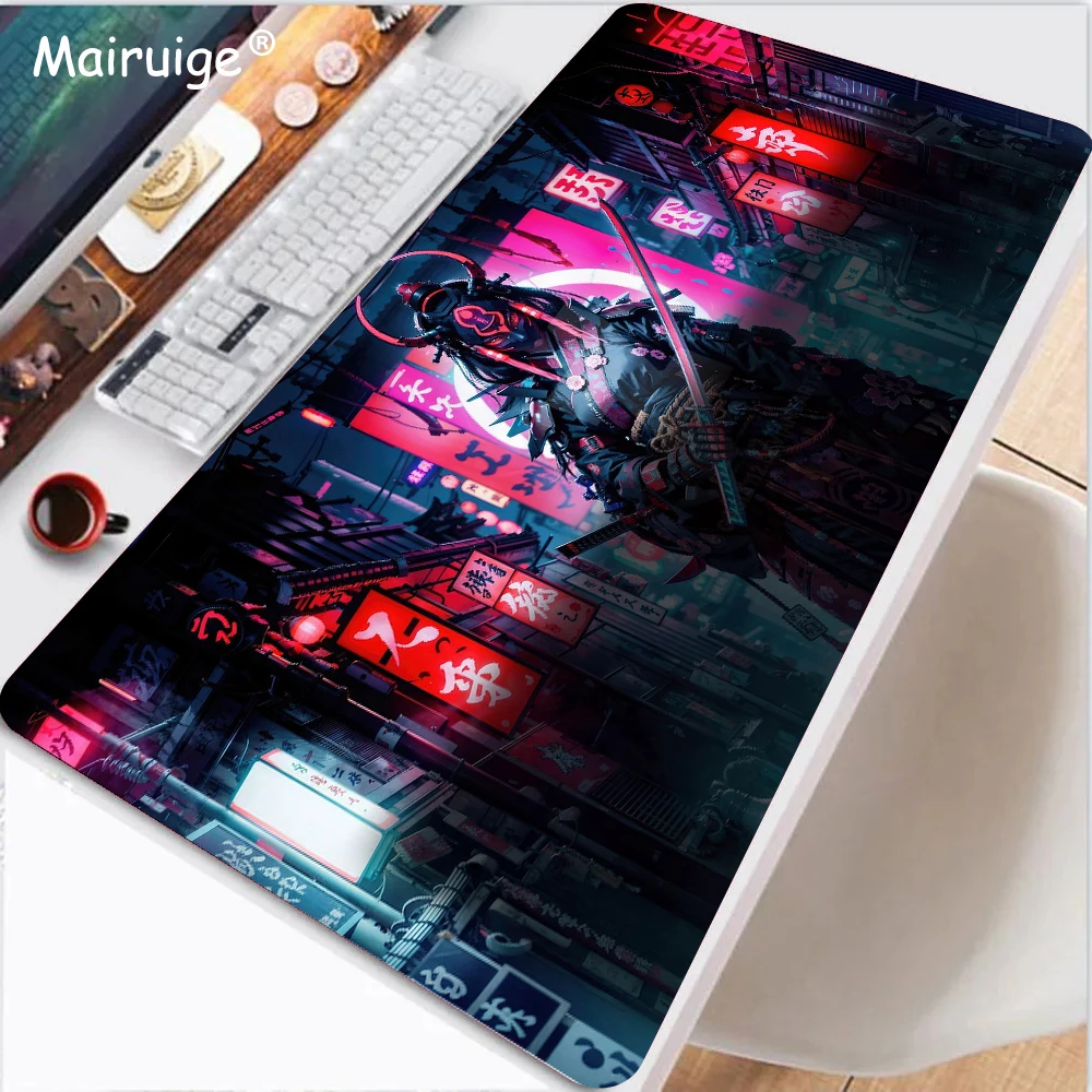 Mouse Pad Gaming Accessories Yin Yang Fish Samurai Extended Pad Sea Wave Gaming Mats Desk Mat Mouse Mat Desk Pad Office Rug