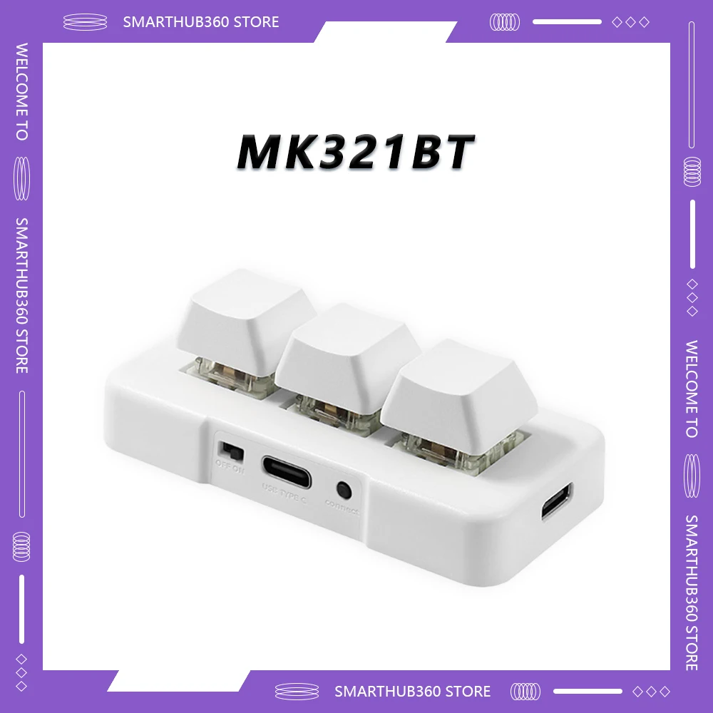 

MK321BT Bluetooth беспроводной переключатель 3-клавишная мини-клавиатура под заказ USB + BT Двухрежимная клавиатура для офисных игр мультимедийная клавиатура