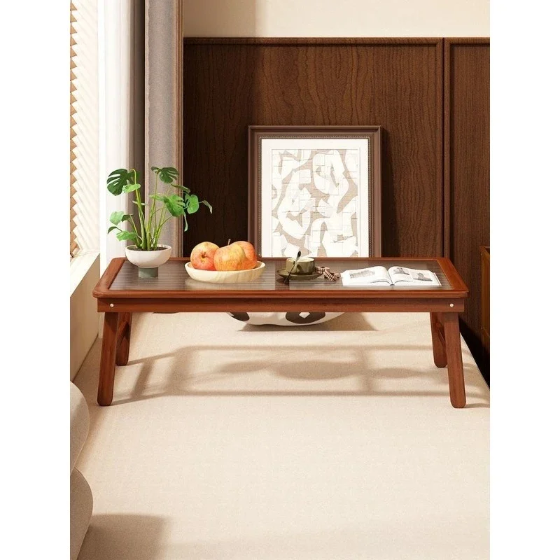 Foldable bedroom small table bay window table balcony low table tea table tempered glass countertop kang table bay window table