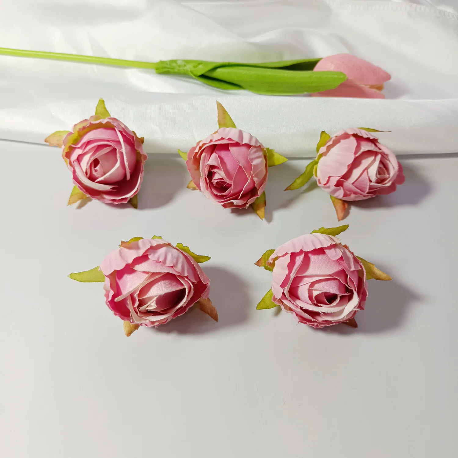5/10Pcs 4cm Artificial Silk Rose Flower Heads for Wedding Decor DIY Wreath Scrapbook Fake Flower Wall Decoration Home Room Decor
