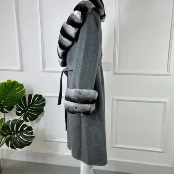 10 best sales Casaco com gola e punhos de pele - №1