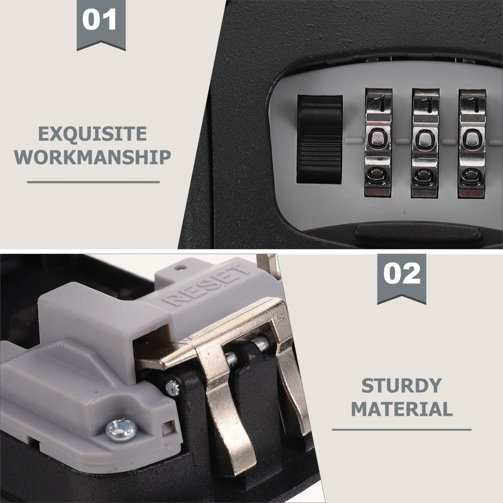 Key Box Combination Lock Outdoor Lockbox for Keys Hook Boxes Hider Steel Wire