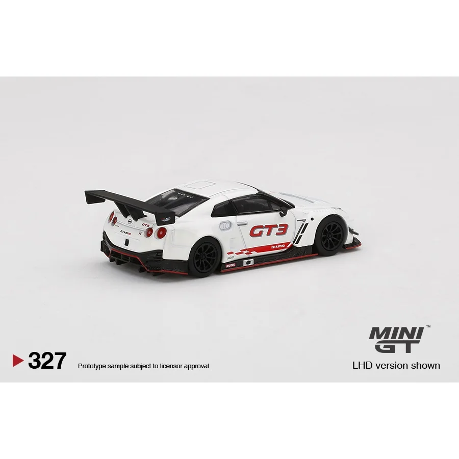 TSM Minigt 1/64 #327 NISSAN GT-R NISMO GT3 prezentacja 2018 edycja nam biała kolekcja aluminiowy Model samochodu prezentowa prezentowa