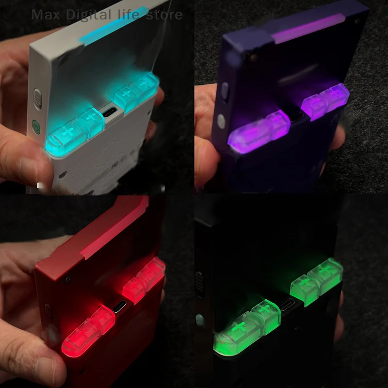 1 conjunto para trimui tijolo transparente volta keycaps conjunto de substituição volta keycaps translúcidos conjunto combinação acessórios do jogo