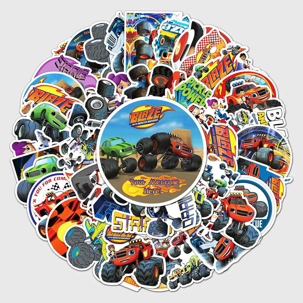 

50 шт. Blaze Monster Machines наклейки для багажа креативные водонепроницаемые граффити головоломки скутер компьютер планшет мультяшная наклейка игрушка