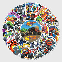50pcs Blaze Monster Machines Stickers Luggage Creative Waterproof Graffiti Puzzle Scooter Computer Tablet Cartoon Sticker Toy