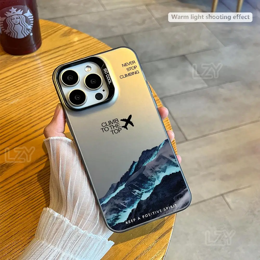 

Чехол для телефона «Снежная гора в самолете» для iPhone 16, 15, 14, 13, 12, 11 Pro Max Plus, роскошный противоударный матовый защитный чехол