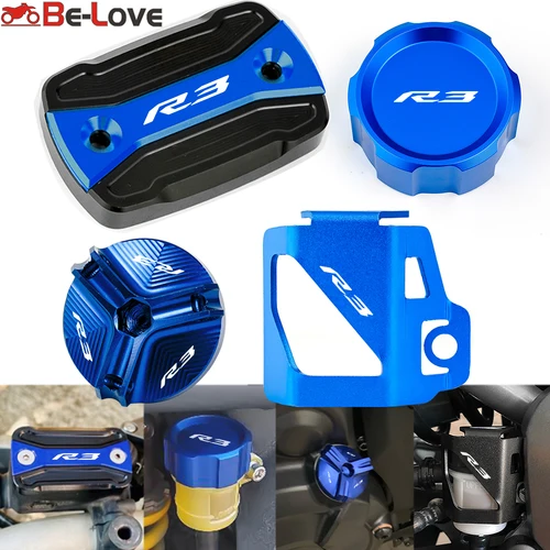 Para YAMAHA YZFR3 YZF R3 YZF-R3 2015-2024 motocicleta CNC freno delantero trasero depósito de líquido cubierta de tanque accesorios de tapa de llenado de aceite