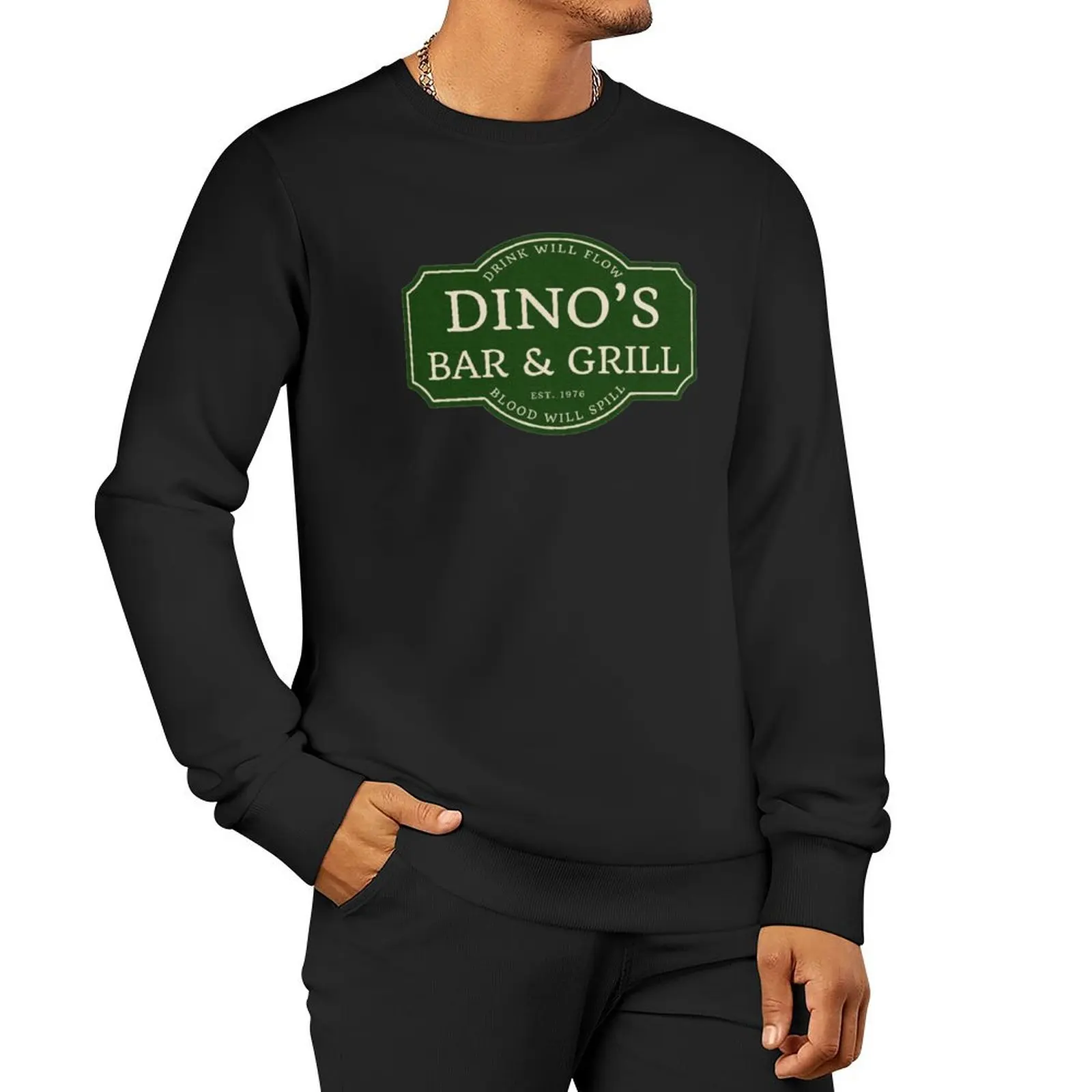 

Dino_s Bar and Grill Pullover Hoodie men's sweat-shirt set men clothes anime clothing sweatshirt for men