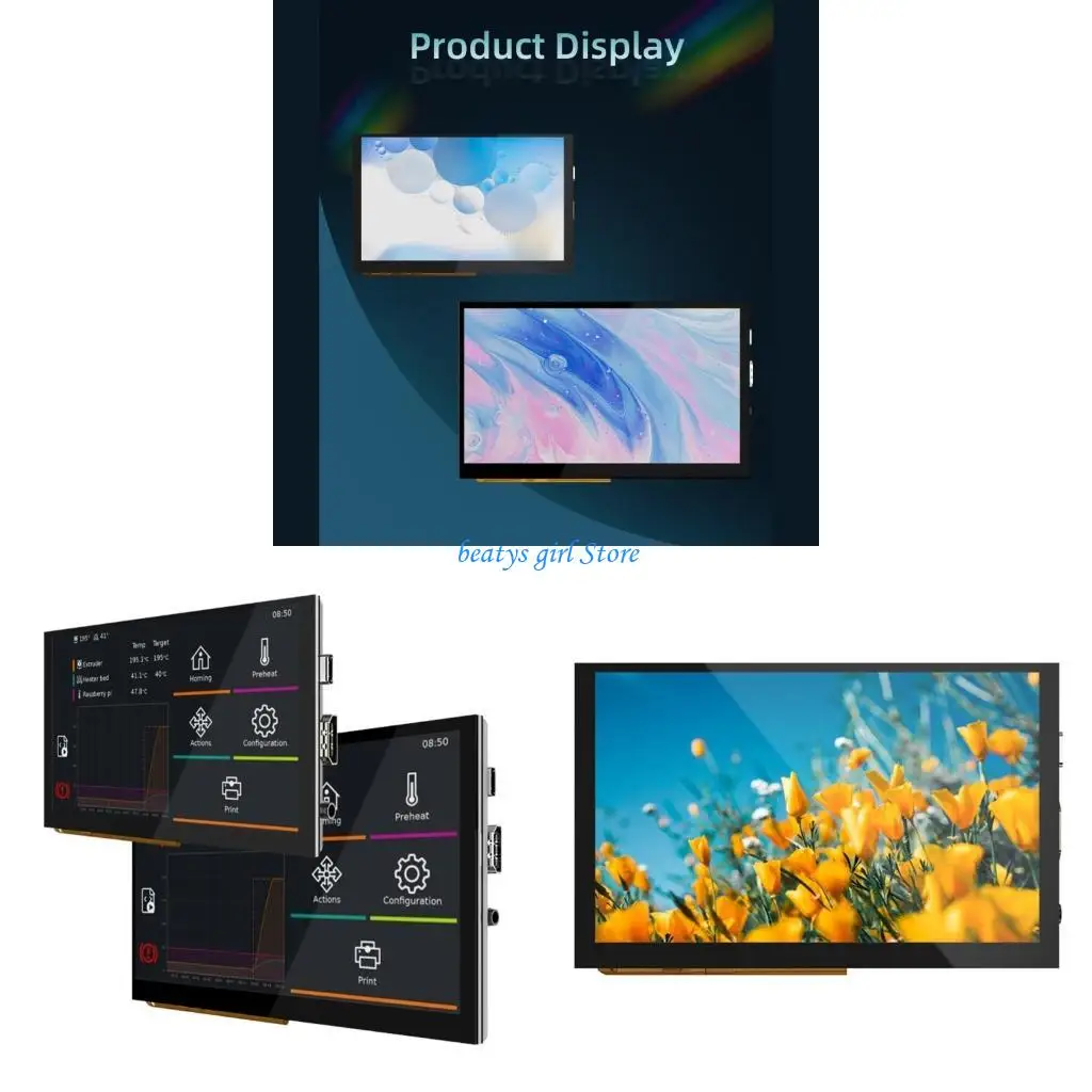 

C7AB HDMI5 HDMI7 IPS емковые штрихи 5 -дюймовый 7 -дюймовый высокий разрешение 1024x600/ 800x480 для Mini PC RPI4 Mini Monitor