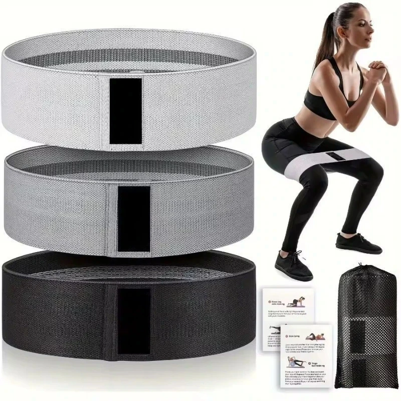 3PCS Resistance Bands for Working Out Exercise Bands for Pilates Yoga Home Gym Booty Leg Training Fabric Loops for Women Men