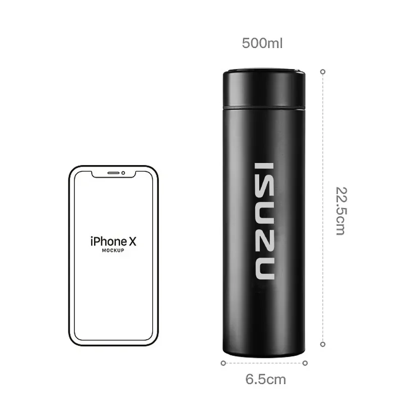 Car 500ml Intelligent Temperature Display Insulating Cup For ISUZU D-MAX V-CROSS Mu-X TAGA Automotive interior Accessories