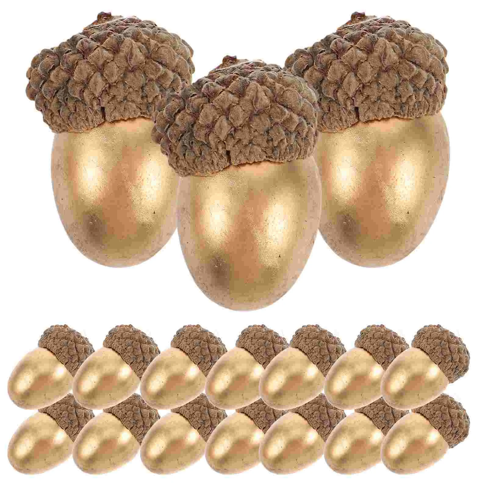 25 Pcs Golden Acorn Table Display Decorations Mini Acorns Decorate Simulation Lifelike Chestnuts