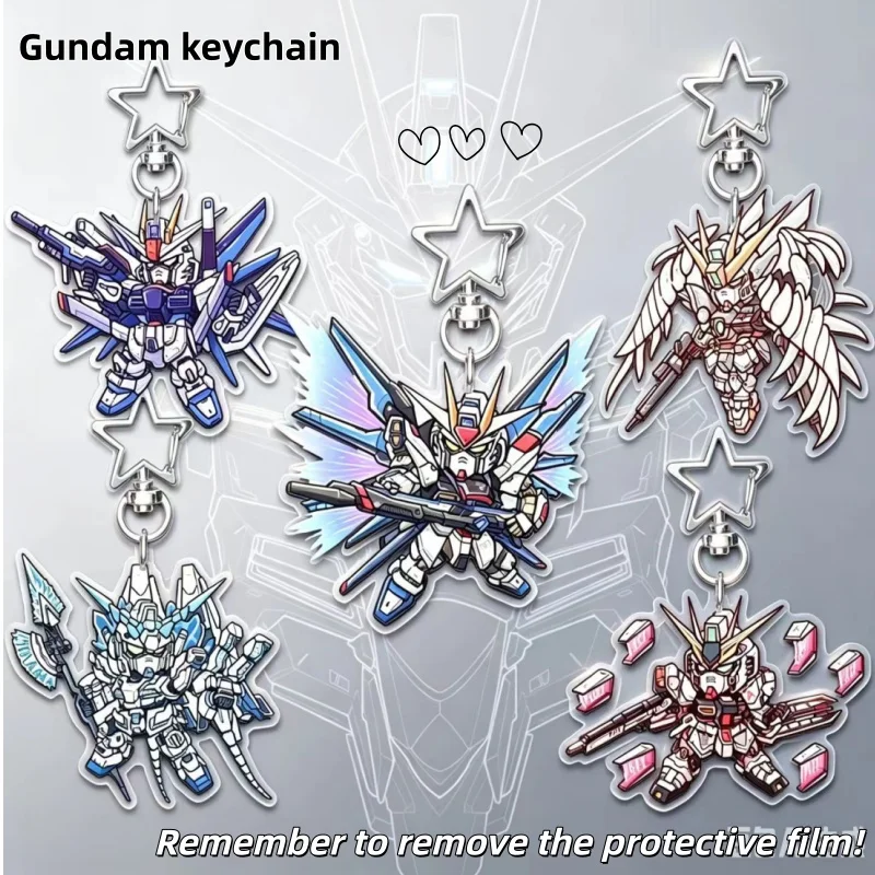 Llavero Acrílico Plano de la Serie Gundam - Adorno Estético para Mochila y Portalápices, Lindo Regalo para Amigos