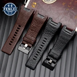 Genuine Leather Strap For Diesel DZ1216 DZ1273 DZ4246 DZ4247DZ287 Notch Bracelet Men's Watchbands Wristwatches 32×17MM Bracelet