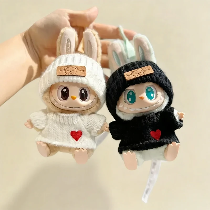 

Одежда Labubu для дизайнерского наряда Labubu, костюм 17 см, аксессуары для кукол, одежда, свитер Labubu, шляпа, комплект подарков