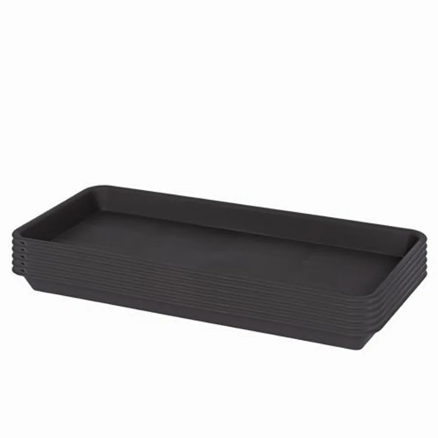 

2 Pack of Plastic Plant Tray Saucer Rectangular 24 inch Plant Trays Saucers for Indoors Outdoor Plant Water Drip Tray for Flowe