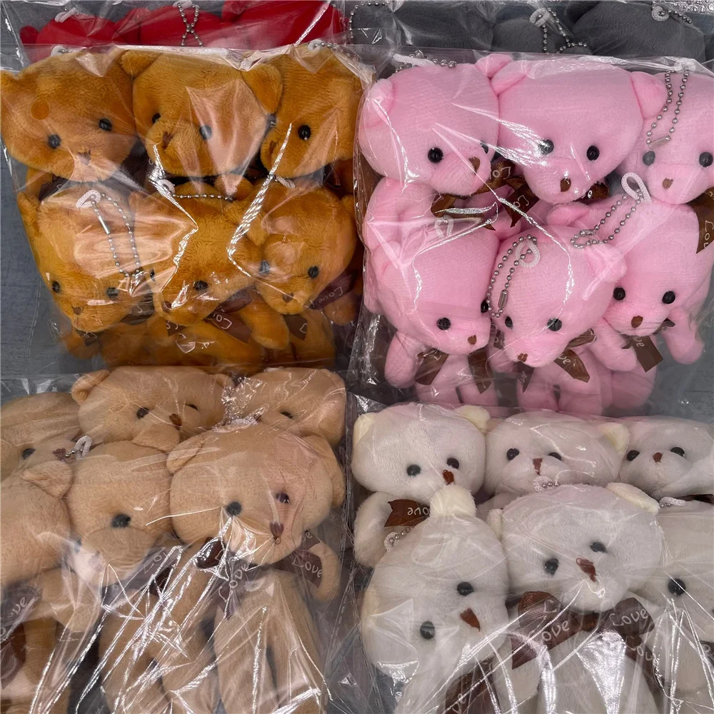 6PCS/LOT Little 10CM Approx. Small Bear Plush Stuffed TOY ; Accessories Gifts