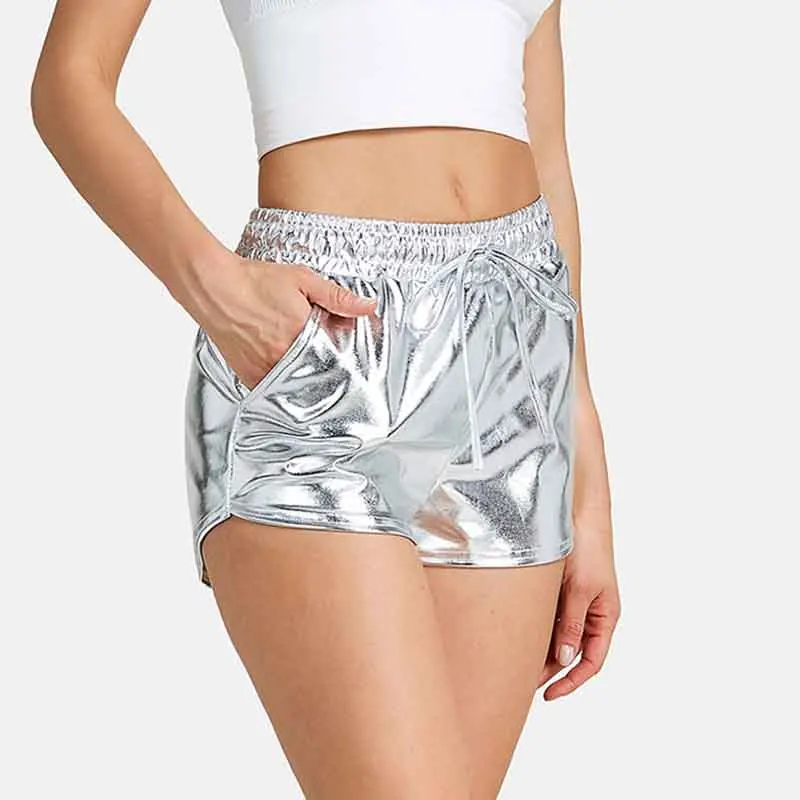 Fashion Women Shorts Summer High Waist Shiny Shorts Pant Sexy Mini Dance Workout Shorts Night Clubwear Women Beach Shorts Bottom